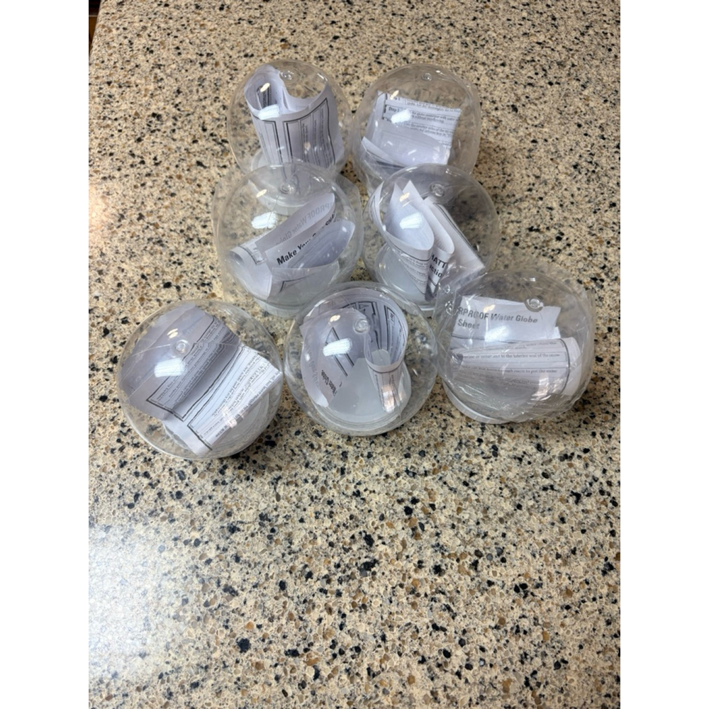 Arts & Crafts DIY Shatterproof Snow Globe Clear White Lot of 7 NEW